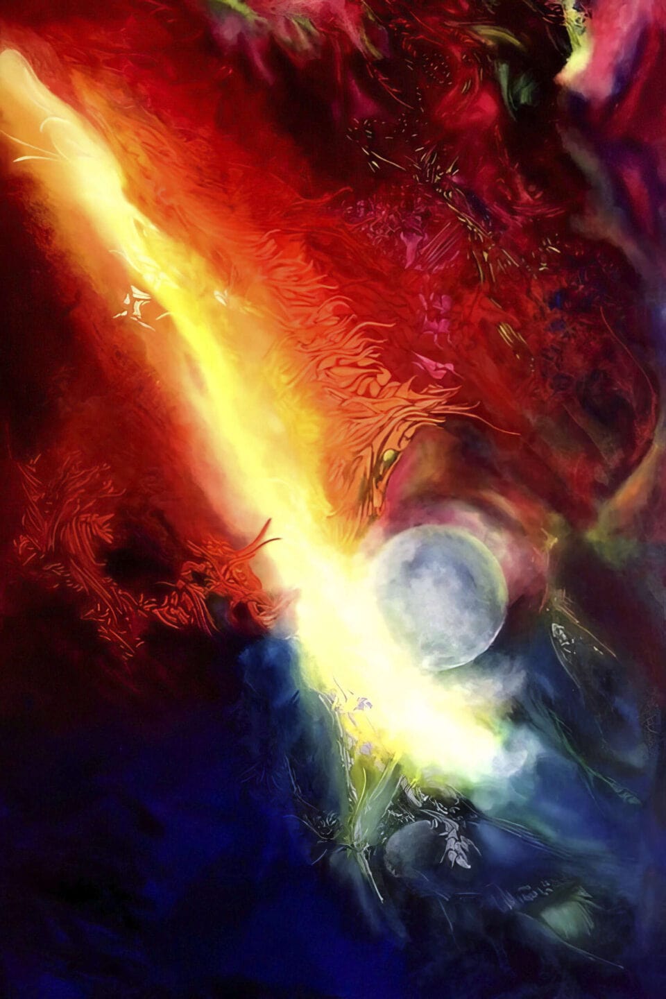 La prophetie du chaos, huile sur toile, 200x130 cm